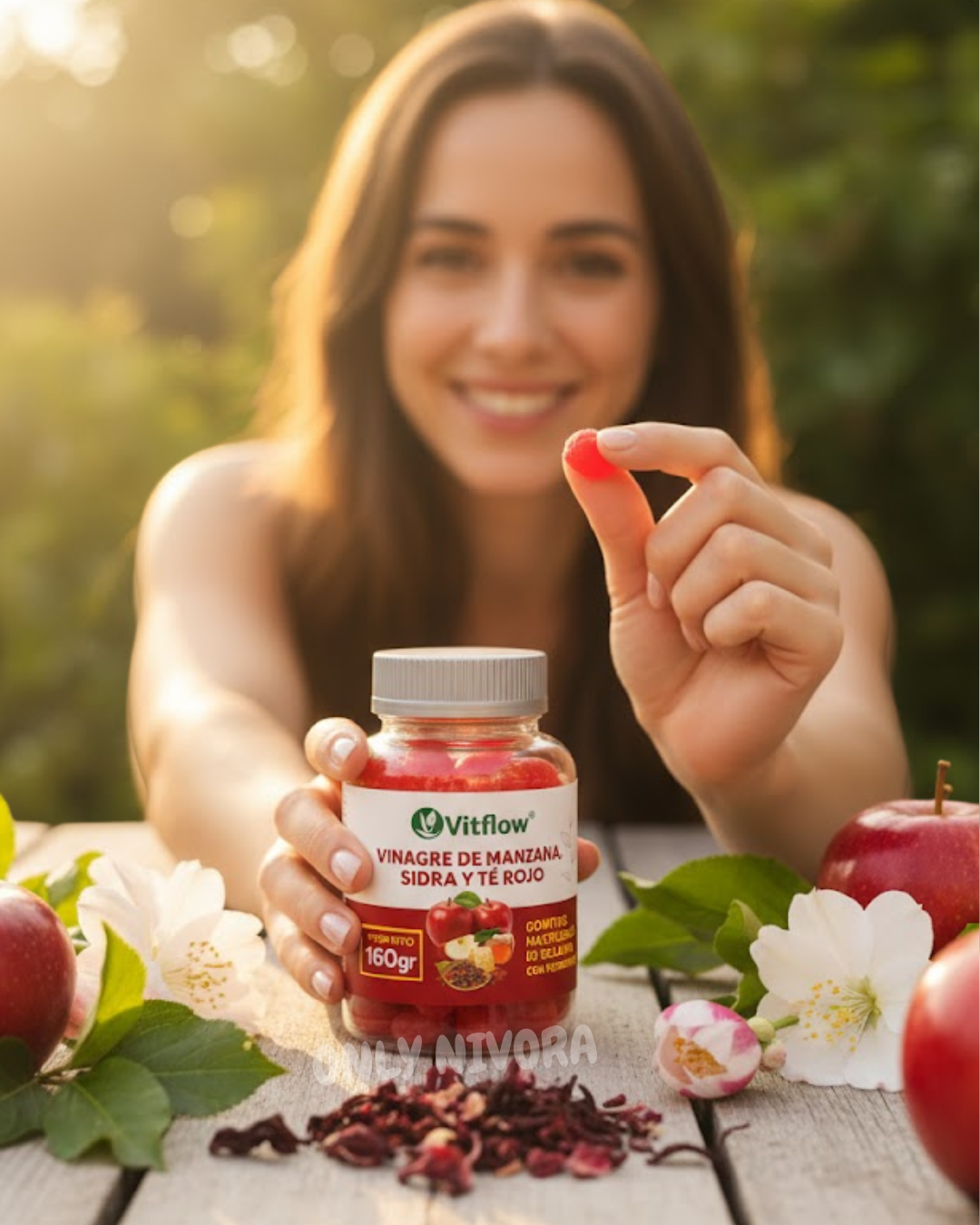 Gomas Vitflow® con vinagre de Manzana, Sidra y Te rojo